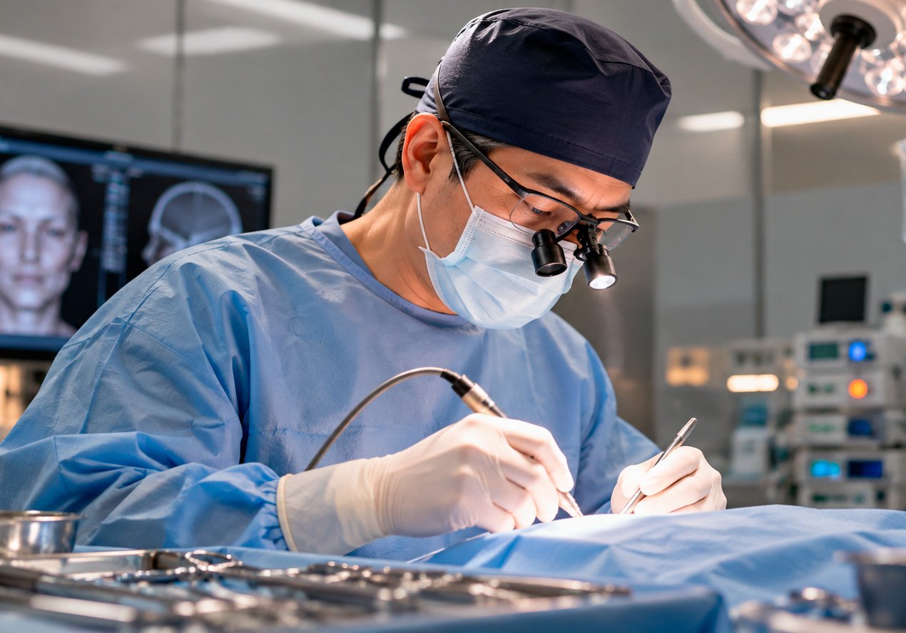 Experienced Korean plastic surgeon performing surgery