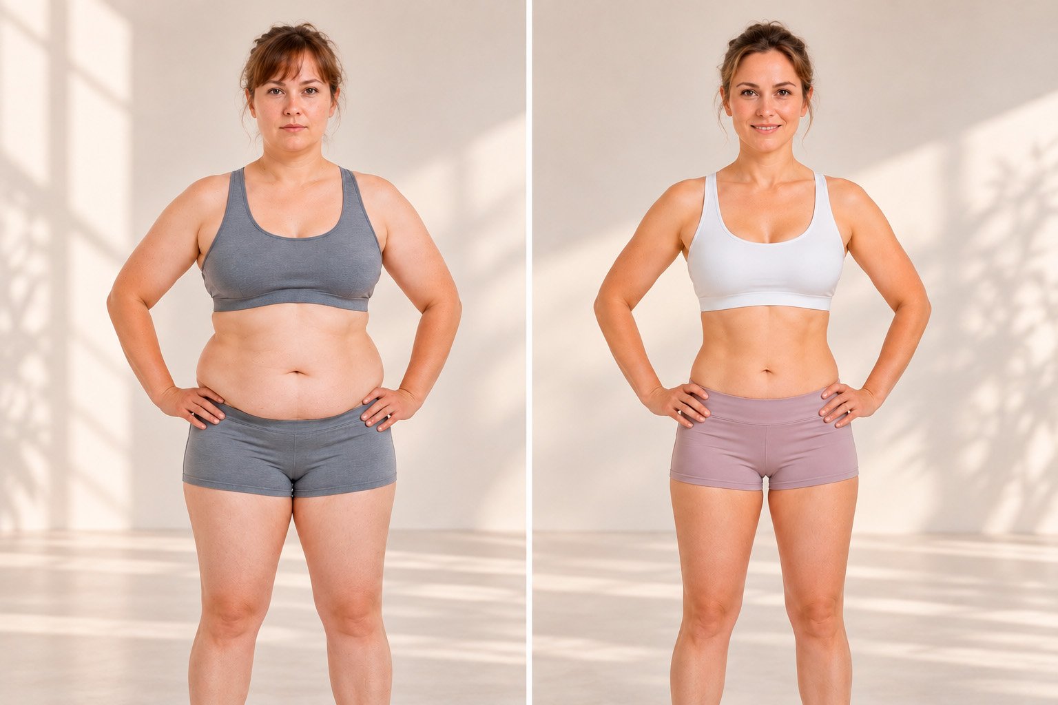 Illustrative comparison of abdominal and waist contours