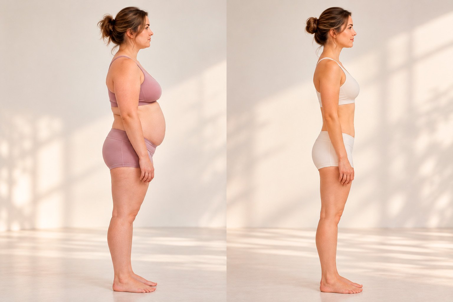Illustrative abdominal contour comparison
